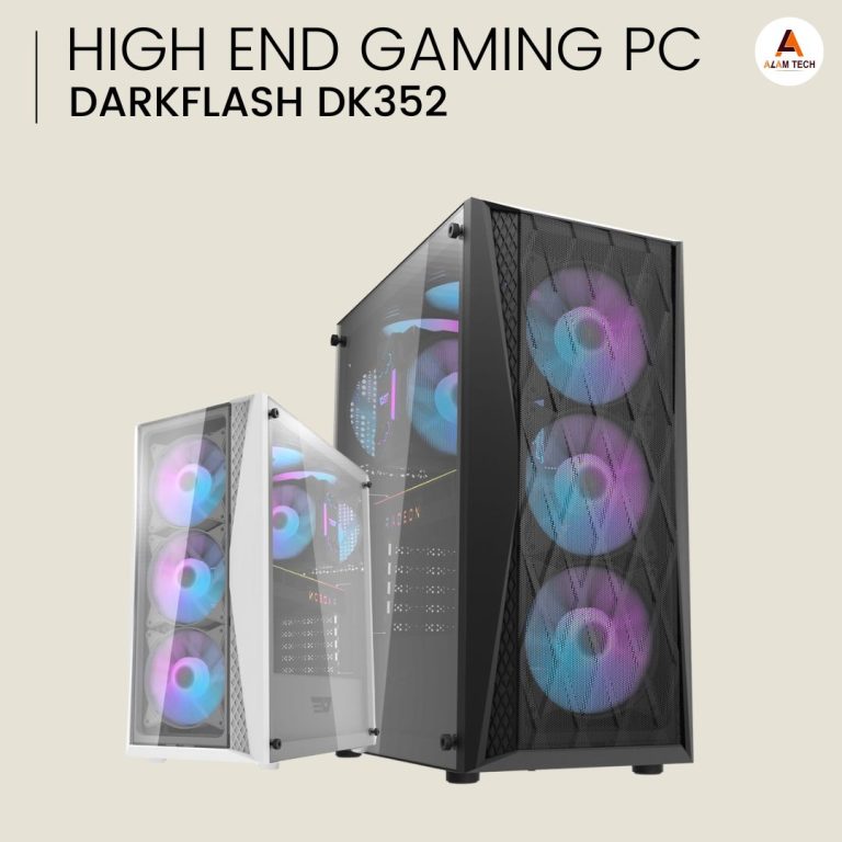 DarkFlash DK352 with 4 ARGB Fans – Stylish airflow and RGB aesthetics