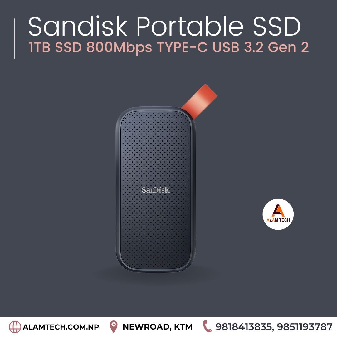 Sandisk Portable SSD Price in Nepal 1TB SSD 800Mbps TYPE-C USB 3.2 Gen 2 Sandisk Portable SSD Price in Nepal 1TB SSD 800Mbps TYPE-C USB 3.2 Gen 2