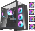 AIGO DARKFLASH ARC3 BLACK WITH 4 ARGB FAN