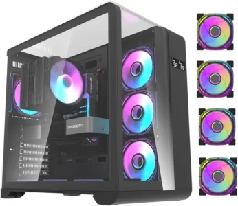 AIGO DARKFLASH ARC3 BLACK WITH 4 ARGB FAN