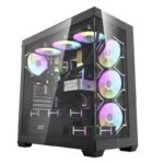 DARKFLASH DS900 ATX PC Case BLACK WITH 4PC DARKFLASH DM12 PRO ARGB FAN