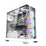 DARKFLASH DS900 ATX PC Case WHITE WITH 4PC DARKFLASH DM12 PRO ARGB FAN