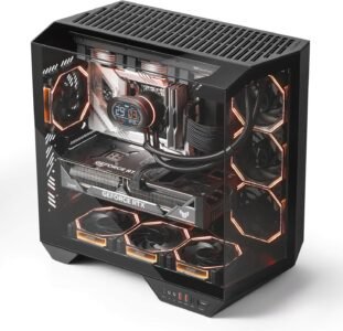 DarkFlash DY470 ATX PC Case BLACK WITH 4PC DARKFLASH DM20 LINE ARGB FAN
