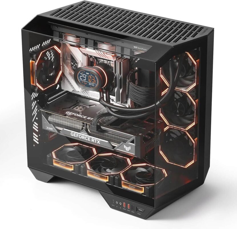 DarkFlash DY470 ATX PC Case BLACK WITH 4PC DARKFLASH DM20 LINE ARGB FAN