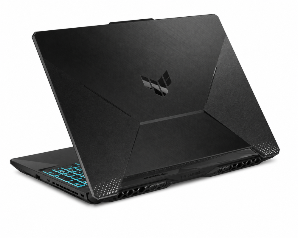 ASUS TUF Gaming A15 rear view showing lid design and cooling vents