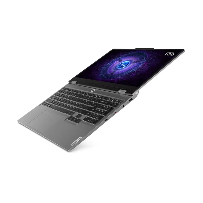 Lenovo LOQ 15 gaming laptop showing the 100% sRGB display with Intel i7 HX and 100W RTX 5050 specs at Alam Tech Kathmandu.