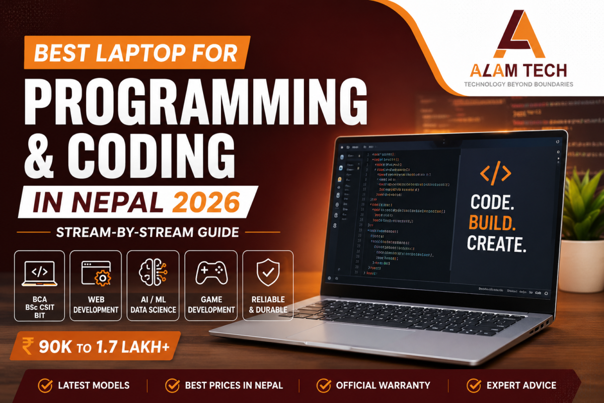 Best laptops for programming and coding in Nepal 2026
