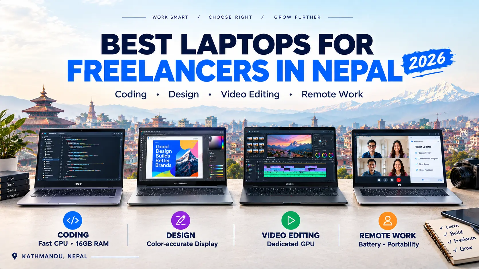 best laptops for freelancers in nepal